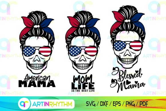 Mom Messy Bun Graphics for Crafts & July Sales