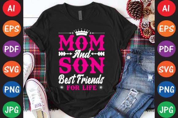 Mom Son Best Friends Graphics for Crafts
