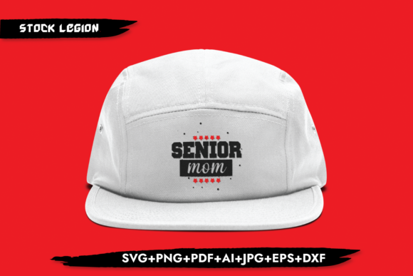 Senior Mom Red Stars Graphics for Crafts